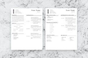 Front End Developer Resume, 2 Page CV Template