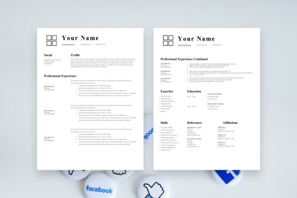 Marketing_CV_Templates_2_page.jpg Marketing Resume, 2 Page CV Template