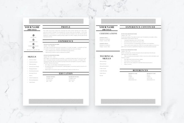 Career 2 Page CV, Resume Template