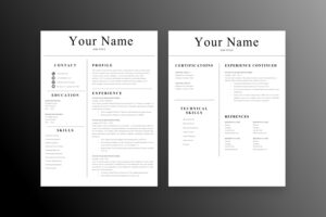 Professional 2 Page CV, Resume Template