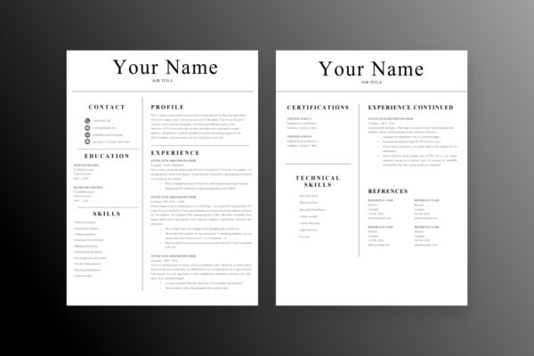 Professional 2 Page CV, Resume Template